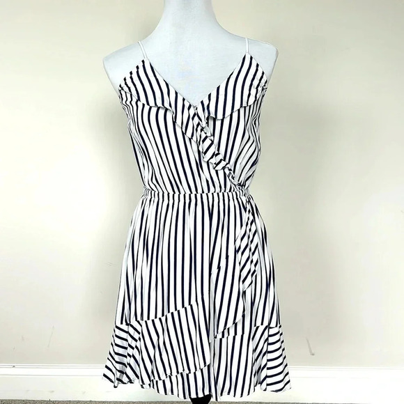 Express Blue and White Striped Dress Sz SM - Picture 1 of 8